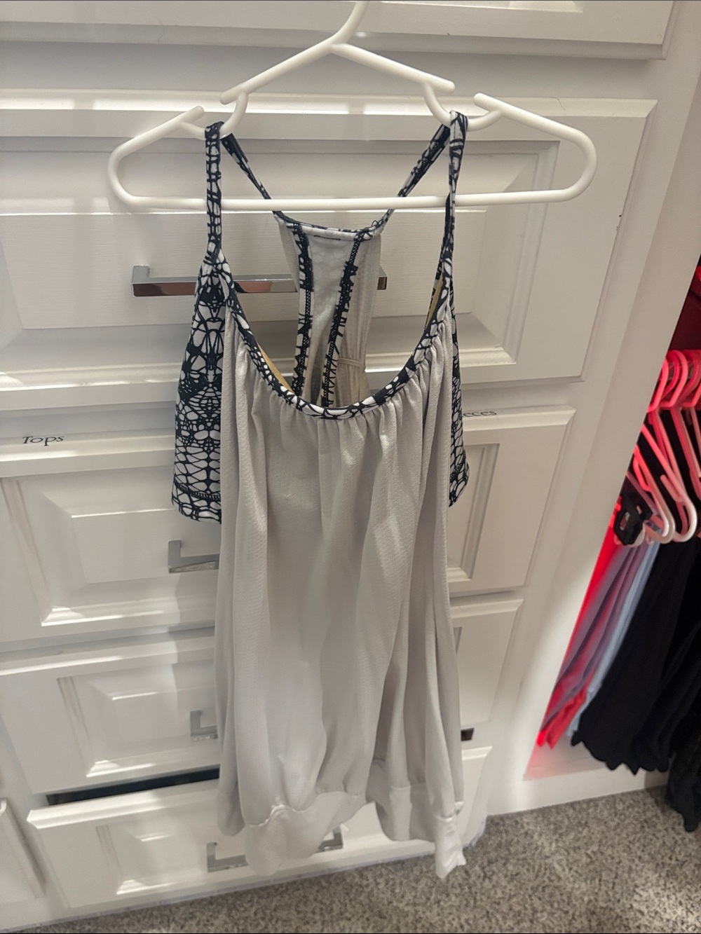Lululemon Light Gray Printed-Trim Women's Camisole Tank